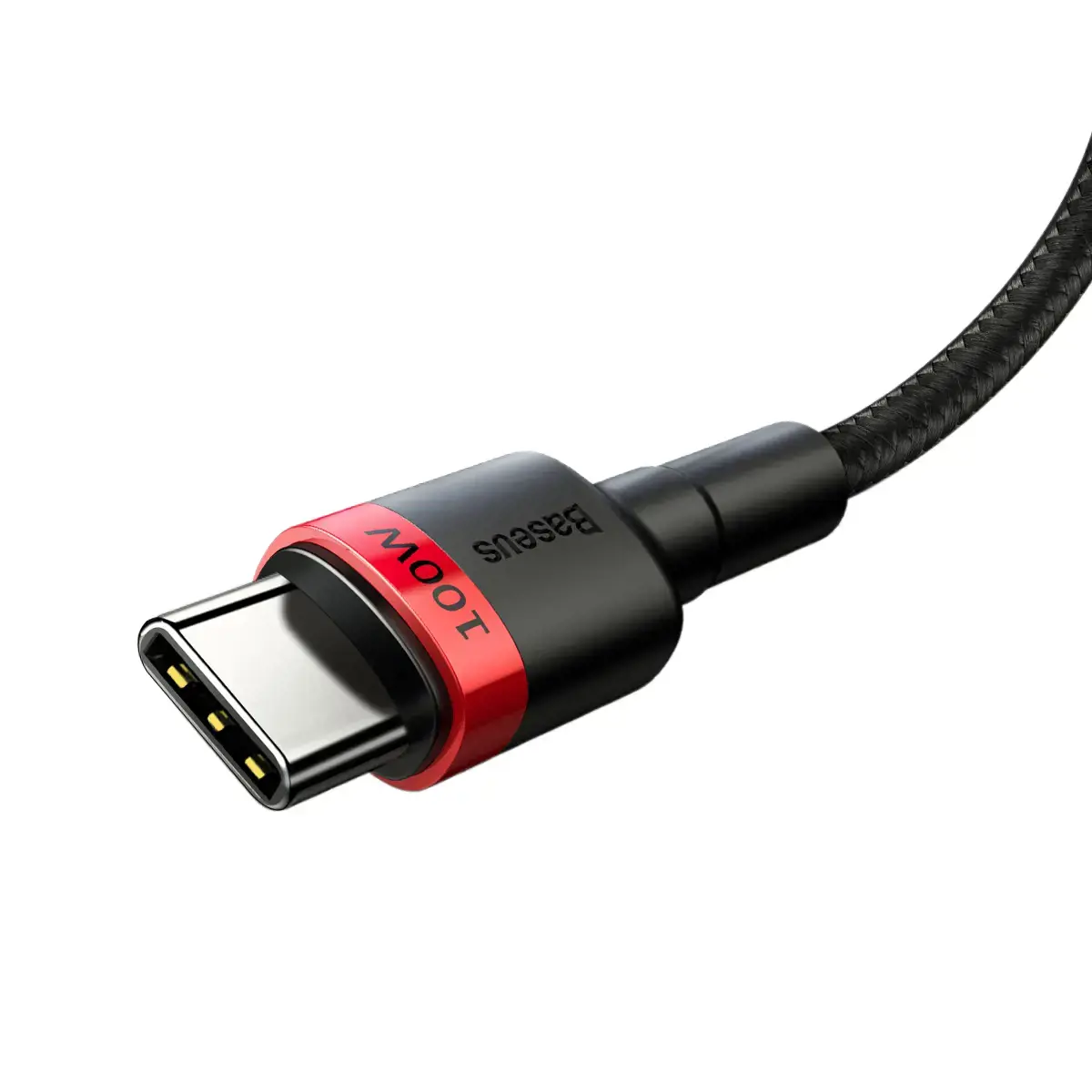 "Baseus Cafule PD2.0" 100 W greitasis įkrovimas USB C tipo kabeliui (20 V 5 A) 2 m raudona+juoda