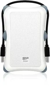 SILICONPOW SP010TBPHDA30S3W Išorinis kietasis diskas Silicon Power Armor A30 2.5 1TB USB 3.0, apsaugotas nuo smūgių, baltos spalvos
