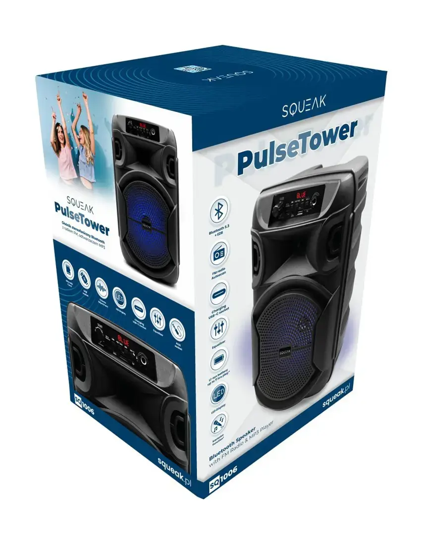 SQUEAK KARAOKE SPEAKER PULSETOWER BT 5.3 + EDR SQ1006