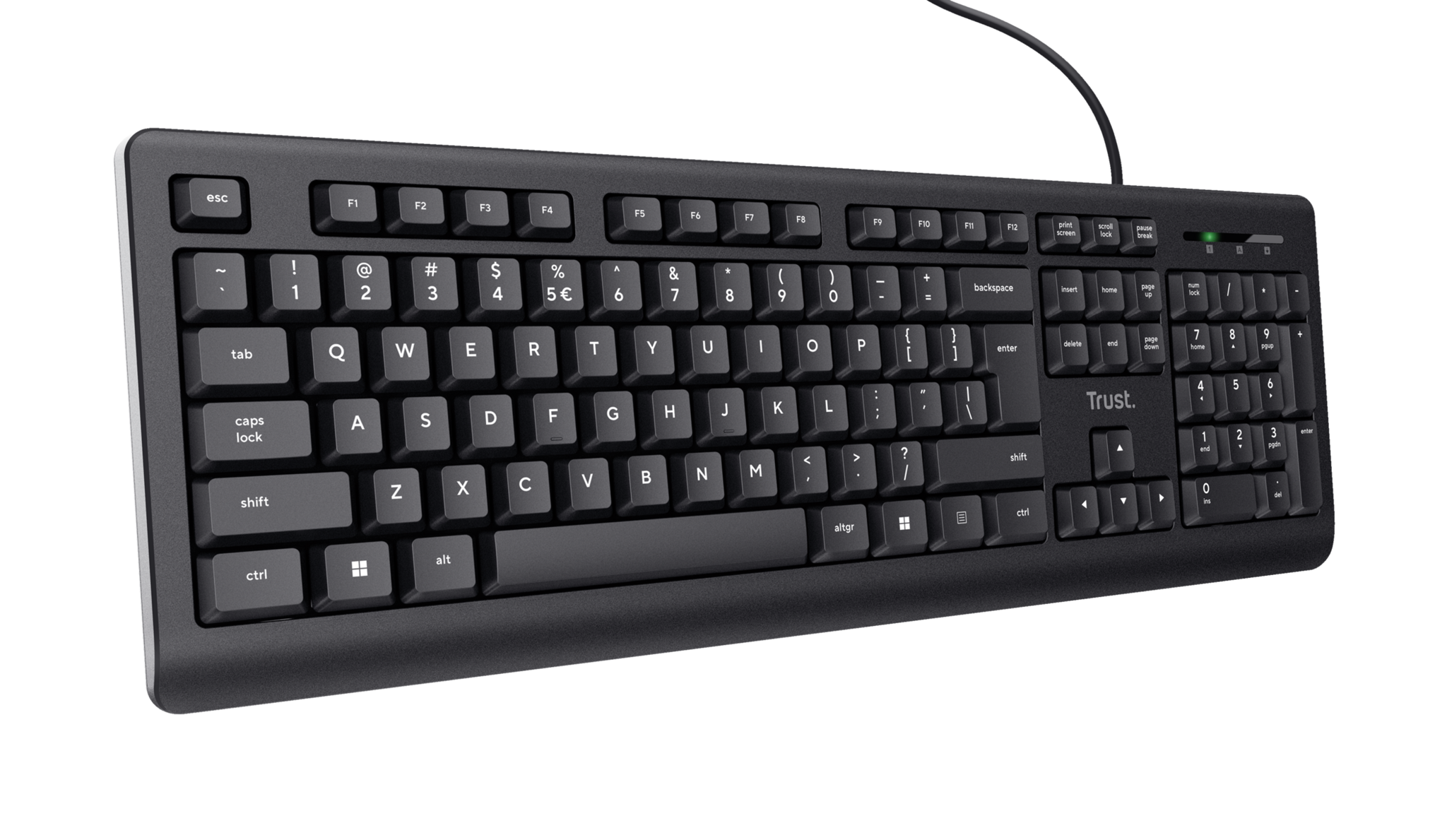 Trust 24639, Full-size (100%), Wired, USB, Black