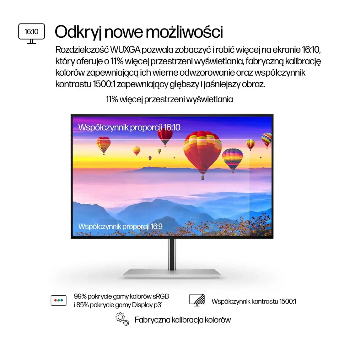 HP Series 7 Pro 24 inch WUXGA USB-C Monitor - 724pu, 61 cm (24"), 1920 x 1200 pixels, WUXGA, Black, Silver