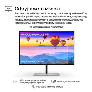 HP Series 7 Pro 24 inch WUXGA USB-C Monitor - 724pu, 61 cm (24"), 1920 x 1200 pixels, WUXGA, Black, Silver