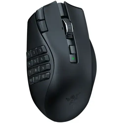 "Razer Naga V2 HyperSpeed" žaidimų pelė, 2,4 GHz, "Bluetooth", belaidė, juoda