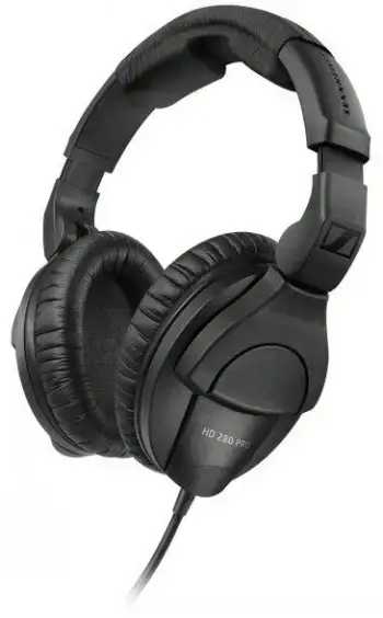 SENNHEISER HD 280 PRO, DINAMINĖS HI-FI STEREO AUSINĖS, 64 ?, UŽDAROS, REGULIUOJAMAS GALVOS LANKELIS, SUVYNIOTAS 3 M ILGIO LAIDAS, 3,5 MM LIZDAS, JUODOS SPALVOS