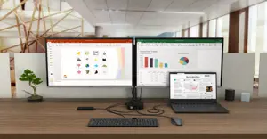 I-TEC USB-C Dual Display MST DS 1x DP 1x HDMI 1xGLAN 3xUSB 3.0 2xUSB 2.0 1xUSB-C-Datei 1xAudio/Mic lizdas 1x100W USB-C PD+įkroviklis 112W