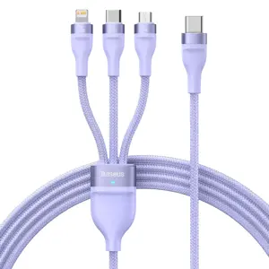 Baseus Flash Series II USB Type C | USB Type A cable - USB Type C | Lightning | micro USB 100 W 1.5 m purple (CASS030205)