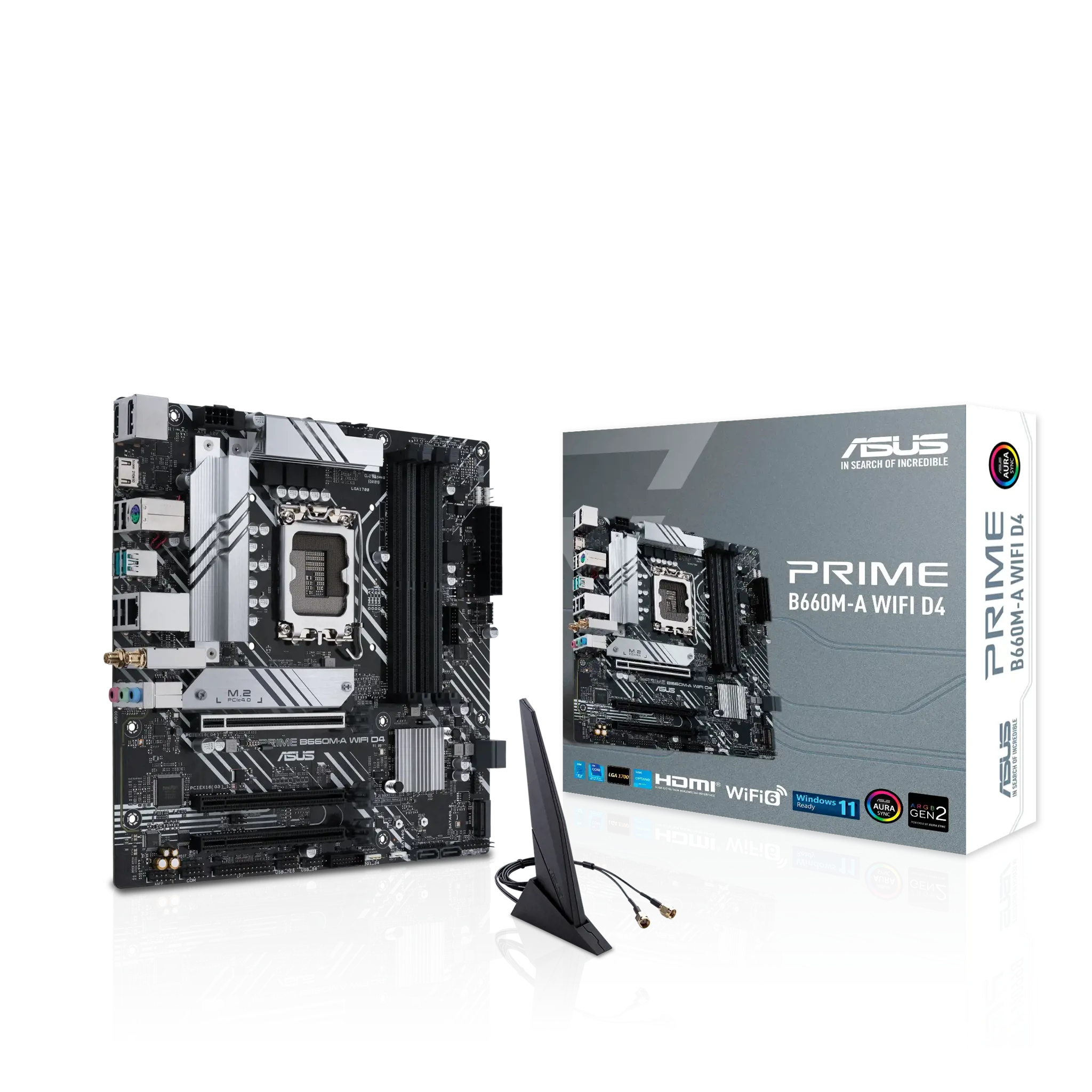 ASUS PRIME B660M-A WIFI D4, "Intel", LGA 1700, "Intel® Celeron®", "Intel® Core™ i3", "Intel® Core™ i5", "Intel® Core™ i7", "Intel® Core™ i9",..., DDR4-SDRAM, 128 GB, DIMM