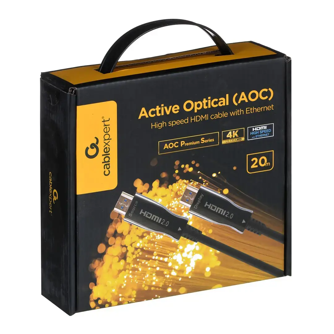 GEMBIRD aktyvusis optinis AOC didelės spartos HDMI kabelis su Ethernet AOC Premium serijos 20 m
