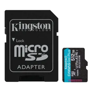 KINGSTON 512 GB microSDXC Canvas Go Plus 170R A2 U3 V30 kortelė + ADP