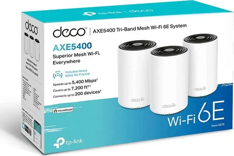 Wireless Router TP-LINK Wireless Access Point / Router 3-pack 5400 Mbps Mesh Wi-Fi 6e 3x10/100/1000M Number of antennas 4 DECOXE75(3-PACK)
