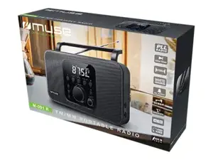 "Muse Radio" M-091R Juoda, AUX įvestis, žadintuvo funkcija