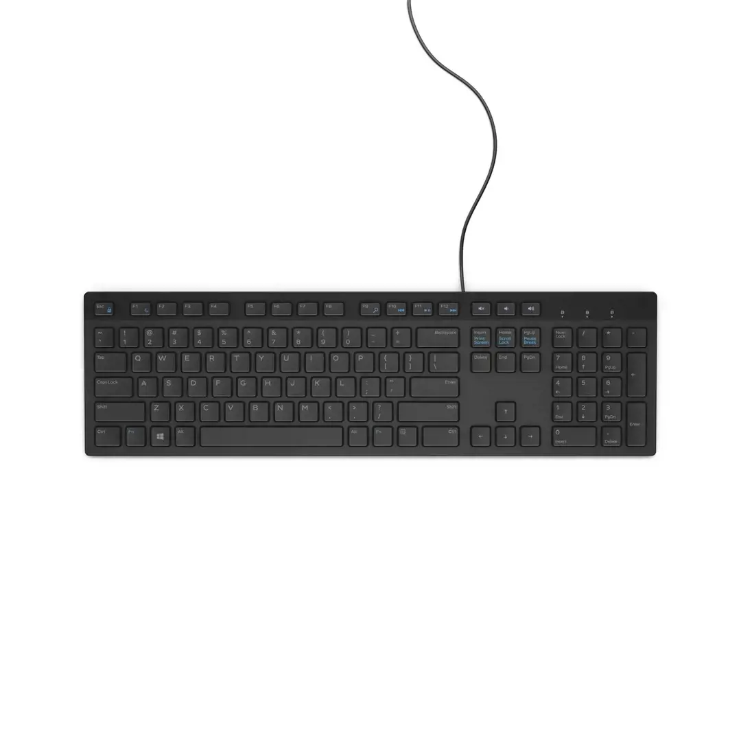 DELL KB216, pilno dydžio (100%), laidinis, USB, membraninis, QWERTY, juodas