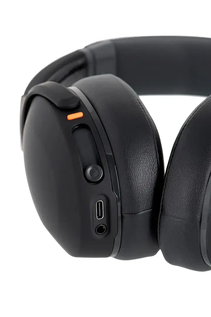 "Skullcandy" belaidės ausinės "Crusher Evo" su ausinėmis, galvos juosta, mikrofonu, tikra juoda spalva
