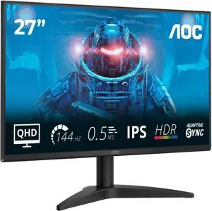 AOC | Q27B36X | 27 " | IPS | QHD | 16:9 | 144 Hz | 4 ms | 2560 x 1440 pixels | 300 cd/m² | HDMI ports quantity 1 | Black