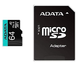 ADATA Premier Pro, 64 GB, MicroSDXC, Class 10, UHS-I, 100 MB/s, 80 MB/s