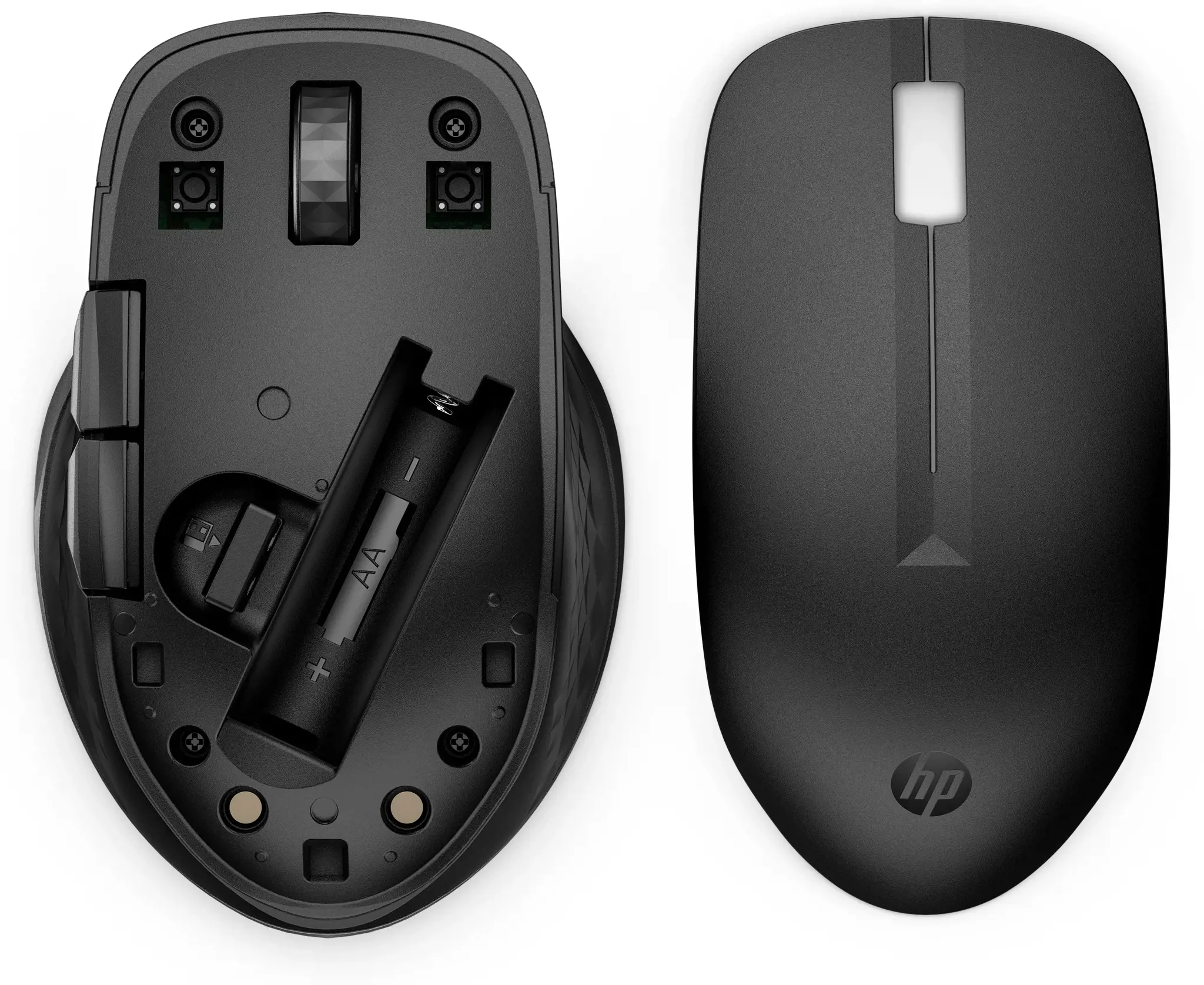 HP 435 daugiafunkcinė belaidė pelė, dvipusė, RF belaidė + "Bluetooth", 4000 DPI, juoda