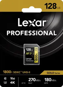 "Lexar" atminties kortelė SDXC 128GB Professional 1800x UHS-II U3 V60