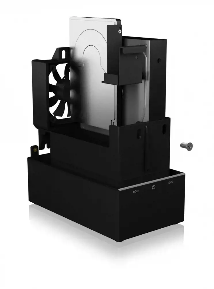 ICY BOX IB-RD3621-C31 Išorinis 2 lizdų RAID korpusas, skirtas 2x 2,5 colių arba 3,5 colių SATA diskams