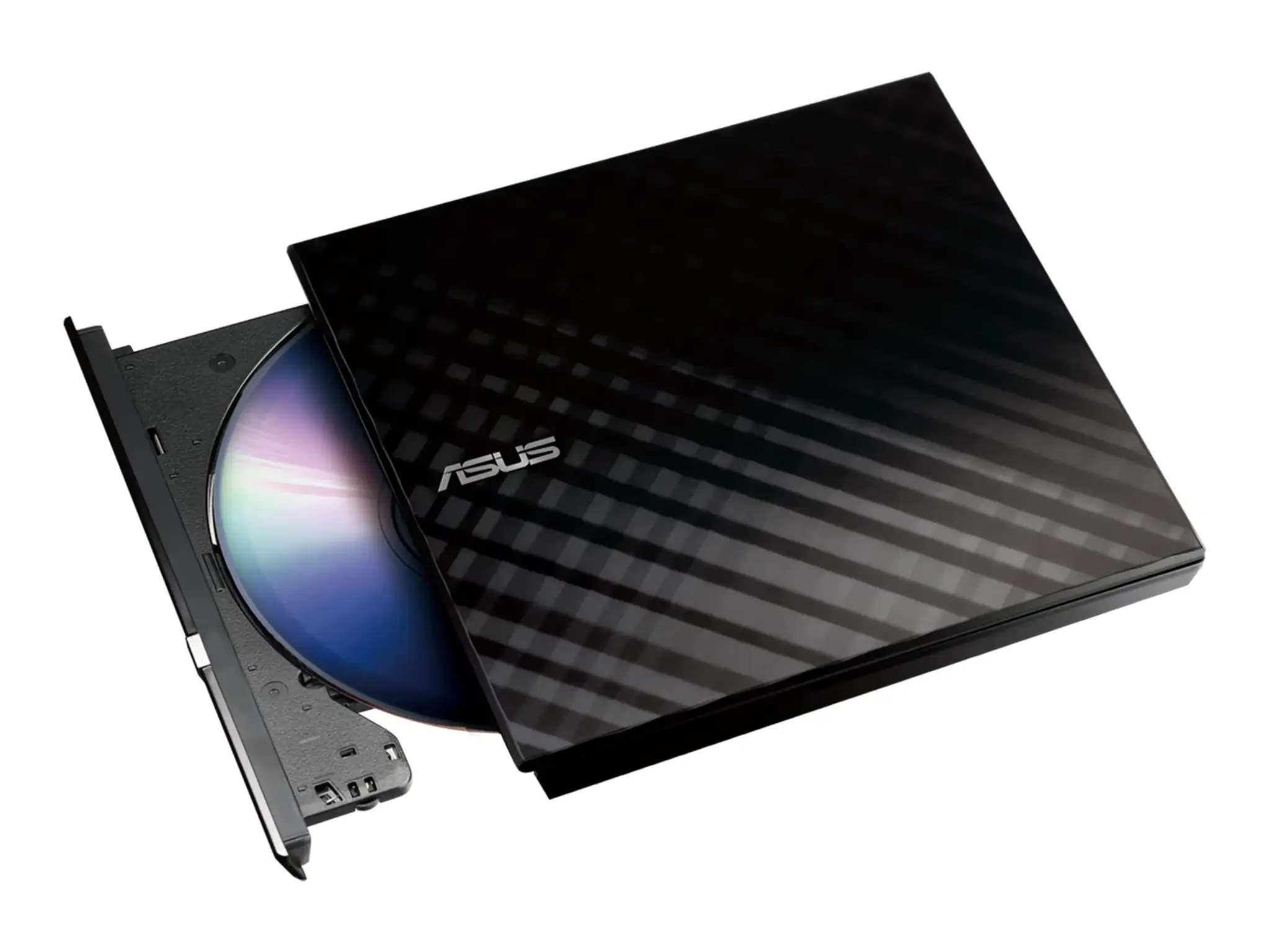 ASUS SDRW-08D2S-U Lite, juoda, horizontali, stalinis / nešiojamasis kompiuteris, DVD±RW, USB 2.0, CD, CD-R, CD-ROM, CD-RW, DVD, DVD+R, DVD+R DL, DVD+RW, DVD-R, DVD-R DL, DVD-RAM, DVD-ROM, DVD-RW