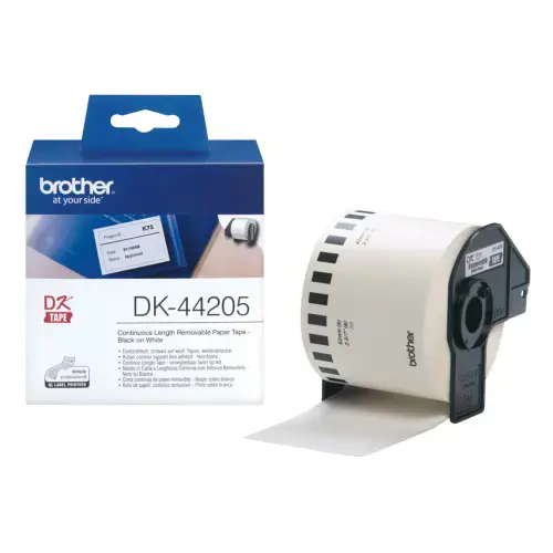 Brother balta nuimama popierinė juosta, juoda ant balto, DK, balta, tiesioginio terminio spausdinimo, Brother, Brother QL1050, QL1060N, QL500, QL500A, QL550, QL560, QL560VP, QL570, QL580N, QL650TD, QL700,...