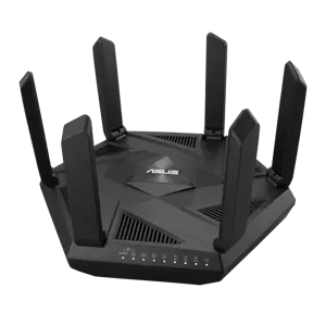 ASUS RT-AXE7800, "Wi-Fi 6E" (802.11ax), trijų dažnių (2,4 GHz / 5 GHz / 6 GHz), Ethernet LAN, juodas, stalinis maršrutizatorius
