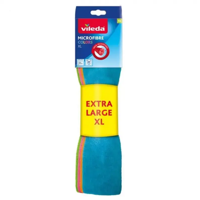 Valymo šluostė "Vileda" mikropluošto šluostė "Colors Extra Large" 4 vnt.