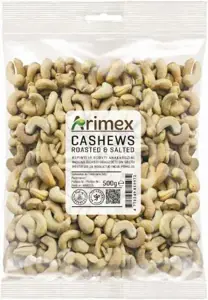 Anakardžių riešutai ARIMEX, kepinti ir sūdyti, 500 g