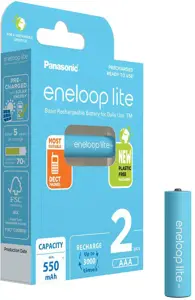 Panasonic Eneloop Lite AAA 550mAh rechargeable - 2 pcs