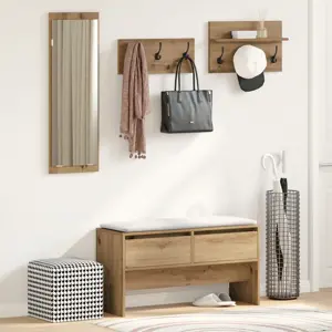 4 dalių prieškambario baldų komplektas Artisan Oak Engineered Wood