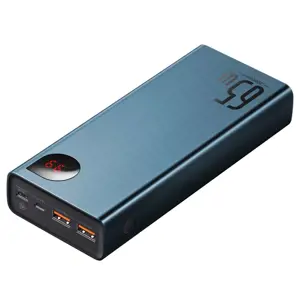 "Baseus Adaman Metal Powerbank" 20000mAh PD QC 3.0 65W 2xUSB + USB-C + micro USB (mėlyna)