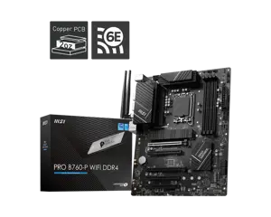 MSI PRO B760-P WIFI DDR4, "Intel", LGA 1700, "Intel® Celeron®", "Intel® Pentium® Gold", LGA 1700, D…
