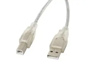LANBERG CA-USBA-12CC-0030-TR Lanbergo USB 2.0 AM-BM kabelis su skaidriu feritu 3 m