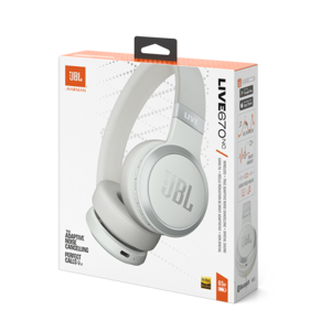 JBL belaidės ausinės "Live 670NC", baltos spalvos