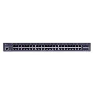 "TP-Link JetStream" 48 prievadų "Gigabit" ir 4 prievadų 10GE SFP+ L2+ valdomas komutatorius su 48 prievadais PoE+, valdomas, L2+, Gigabit Ethernet (10/100/1000), maitinimas per Ethernet (PoE), montuojamas stove, 1U