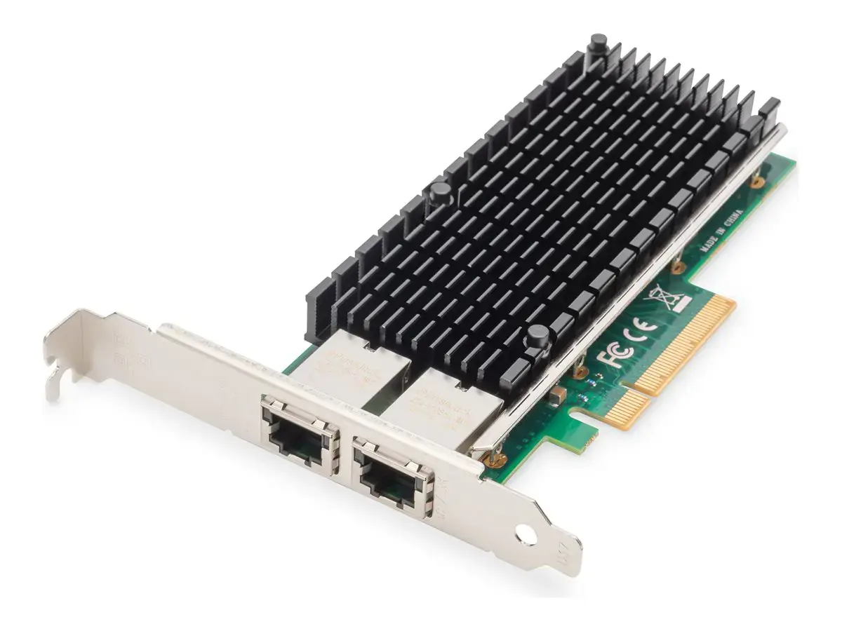 "Digitus" 10 Gb/s dviejų prievadų Ethernet serverio adapteris PCIe X8, "Intel X540 BT2" DN-10163