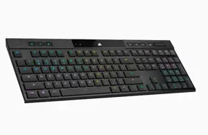 CORSAIR K100 RGB AIR belaidė itin plona mechaninė žaidimų klaviatūra su RGB LED apšvietimu CHERRY ULP Tactile Black
