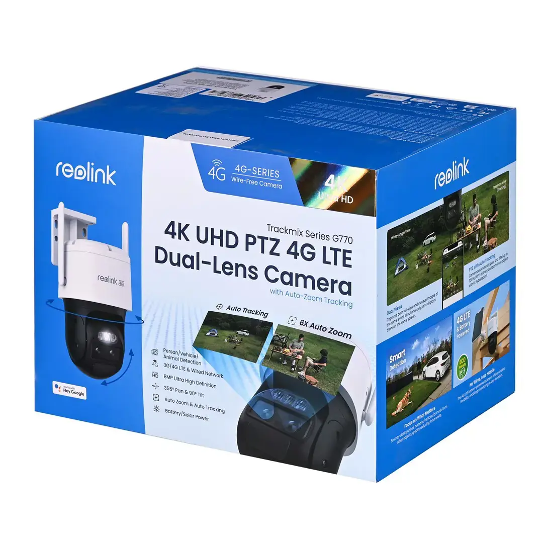Reolink TrackMix Series G770, IP security camera, Outdoor, Wired, 450 lm, 6500 K, Ceiling/wall