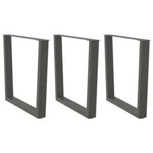Valgomojo stalo kojos, 3 vnt., antracito spalvos, 90x(72-73,3) cm, plienas