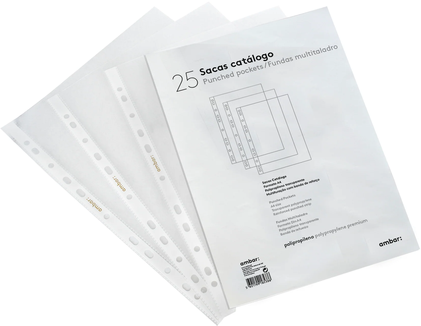 Pack 25 A5 PP Pockets Premium Ambar