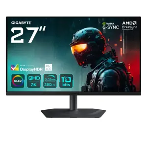 GIGABYTE MO27Q2A 27” OLED 2K QHD Gaming Monitor - 2560 x 1440, 280Hz, 0.03ms, 250 cd/m², FreeSync P…