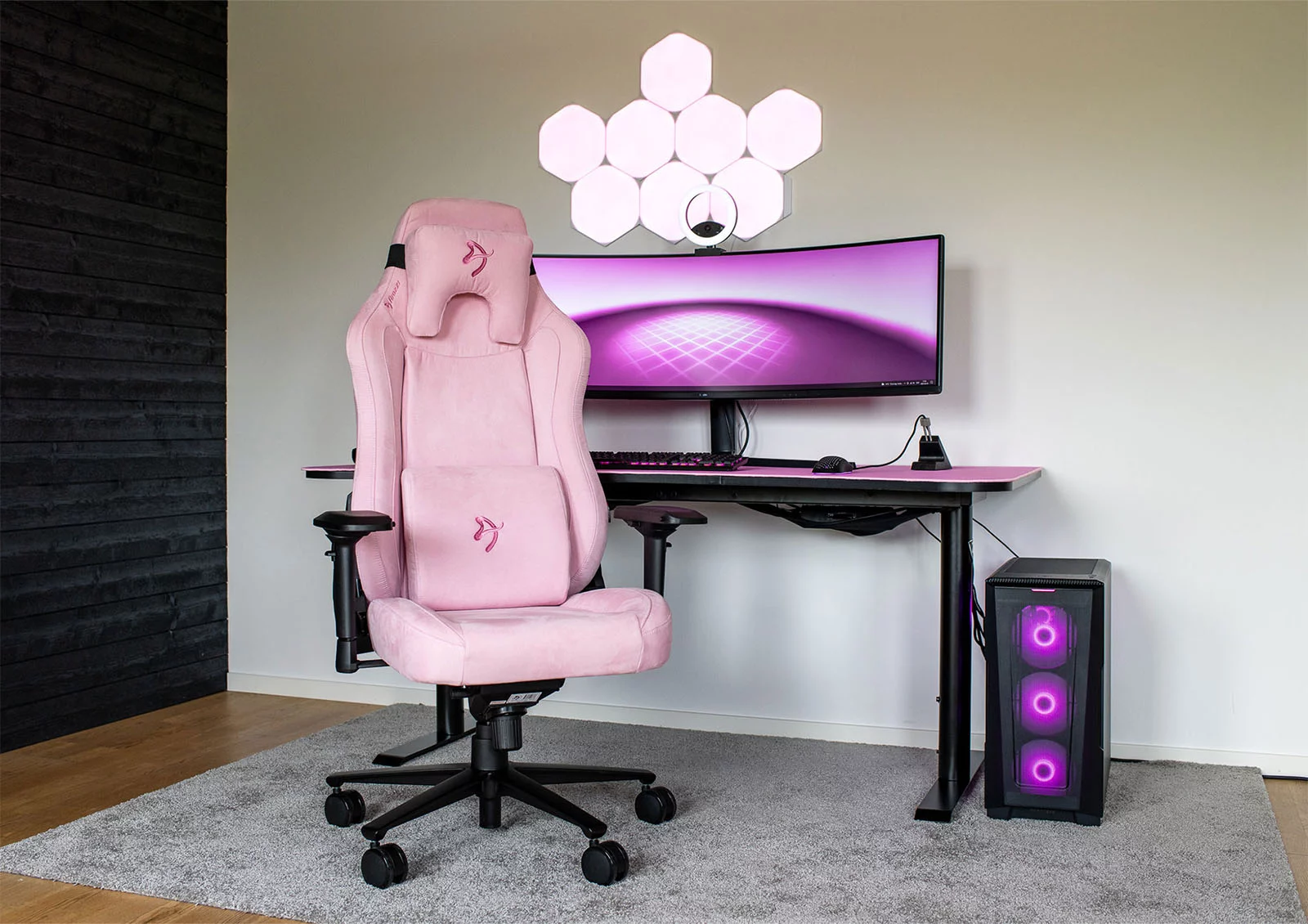 "Arozzi" audinio žaidimų kėdė "Vernazza Supersoft Pink