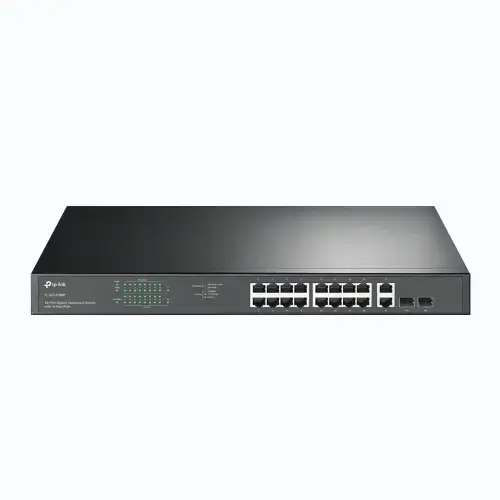 "TP-Link" 18 prievadų "Gigabit" komutatorius su 16 PoE+, nevaldomas, Gigabit Ethernet (10/100/1000), maitinimas per Ethernet (PoE), montuojamas į stovą, 1U