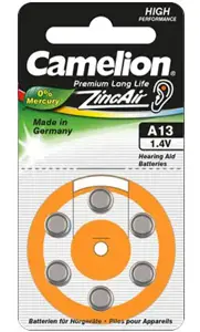 Camelion A13/DA13/ZL13, Cinko oro elementai, 6 vnt.