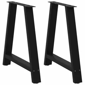 Valgomojo stalo kojelės, A formos, 2 vnt., juodos, 70x(72-73) cm, plienas