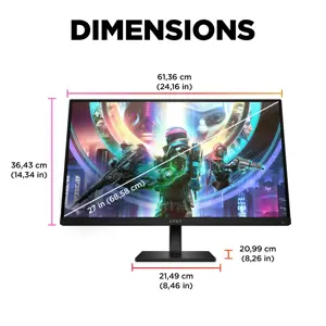 "HP OMEN by HP 27qs", 68,6 cm (27"), 2560 x 1440 taškų, "Quad HD", 1 ms, juodas
