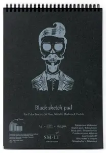 Bloknotas eskizams, juodi lapai Authentic A5 20l, 165gsm*
