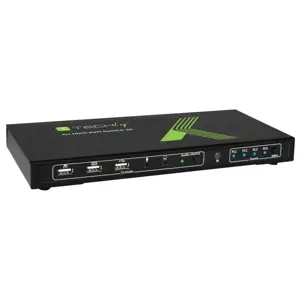 "Techly" 4x1 USB HDMI KVM jungiklis 4Kx2K IDATA KVM-HDMI4U, 3840 x 2160 taškų, juodas