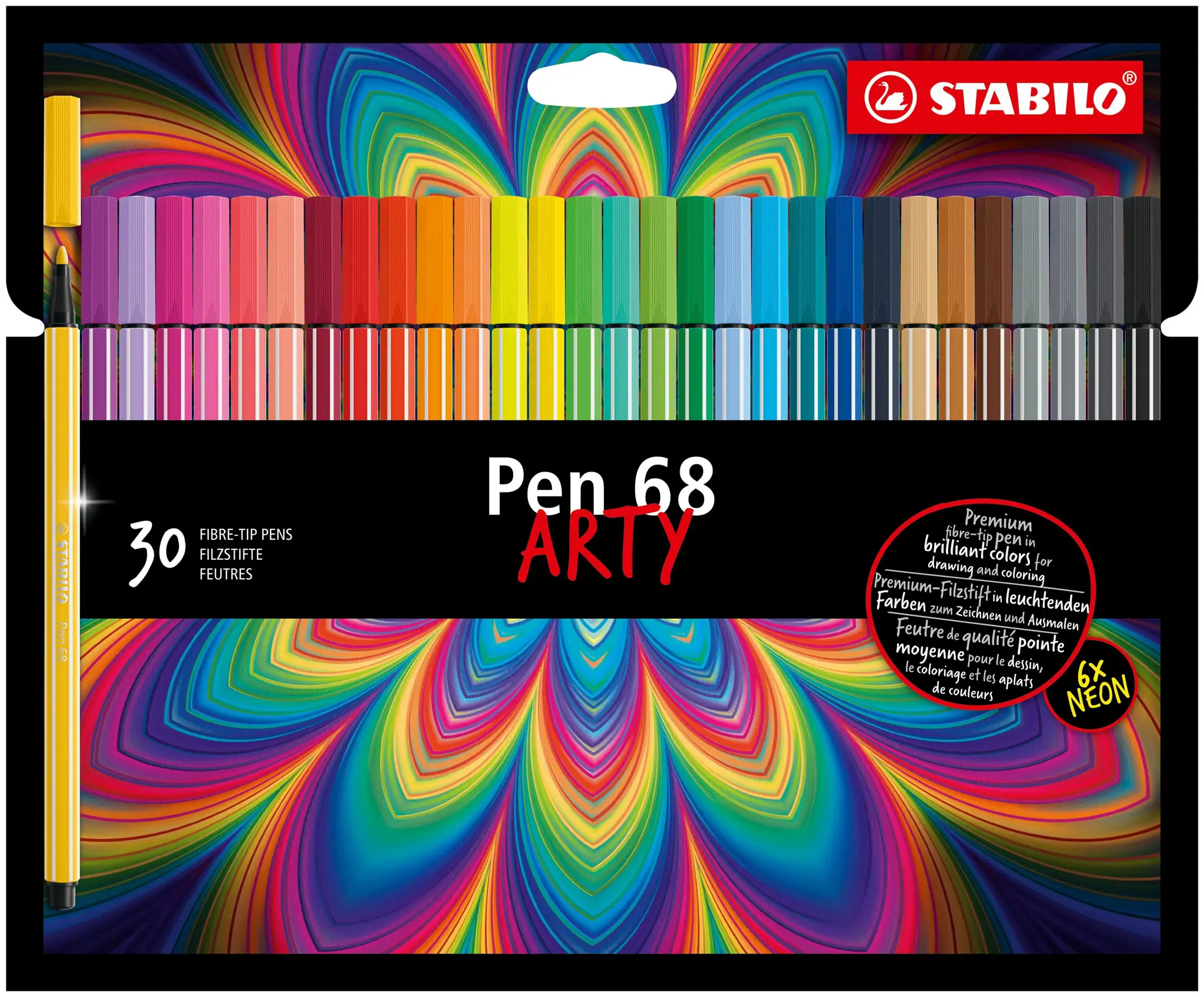 Flomasteriai PEN 68 ARTY 24sp.+6neon