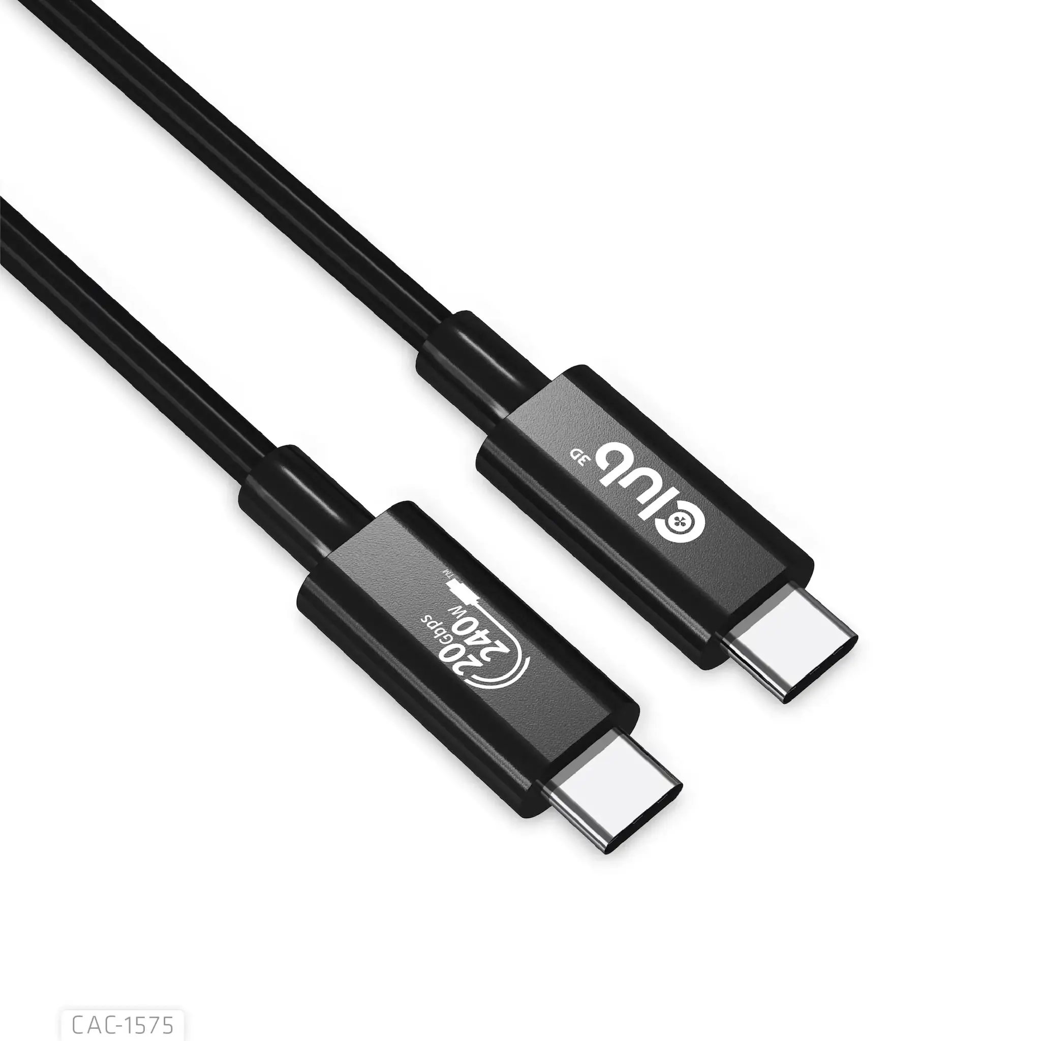 CLUB3D USB4 Gen2x2 Type-C Bi-Directional Cable 4K60Hz, Data 20Gbps, PD 240W(48V/5A) EPR M/M 2m, 2 m, USB C, USB C, USB4 Gen 2x2, 20000 Mbit/s, Black