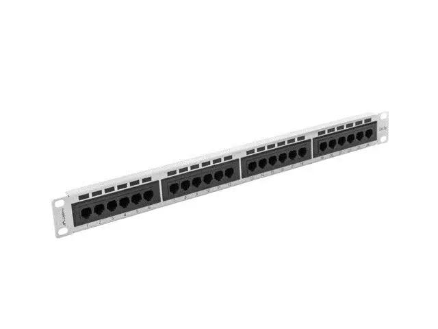 LANBERG PPU5-1024-S Lanberg Patch Panel 24 prievadų 1U, kat. 5e, pilkos spalvos